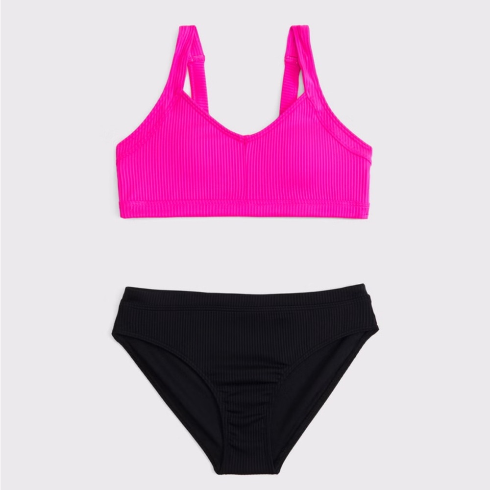 Abercrombie Kids Pink and Black Bikini